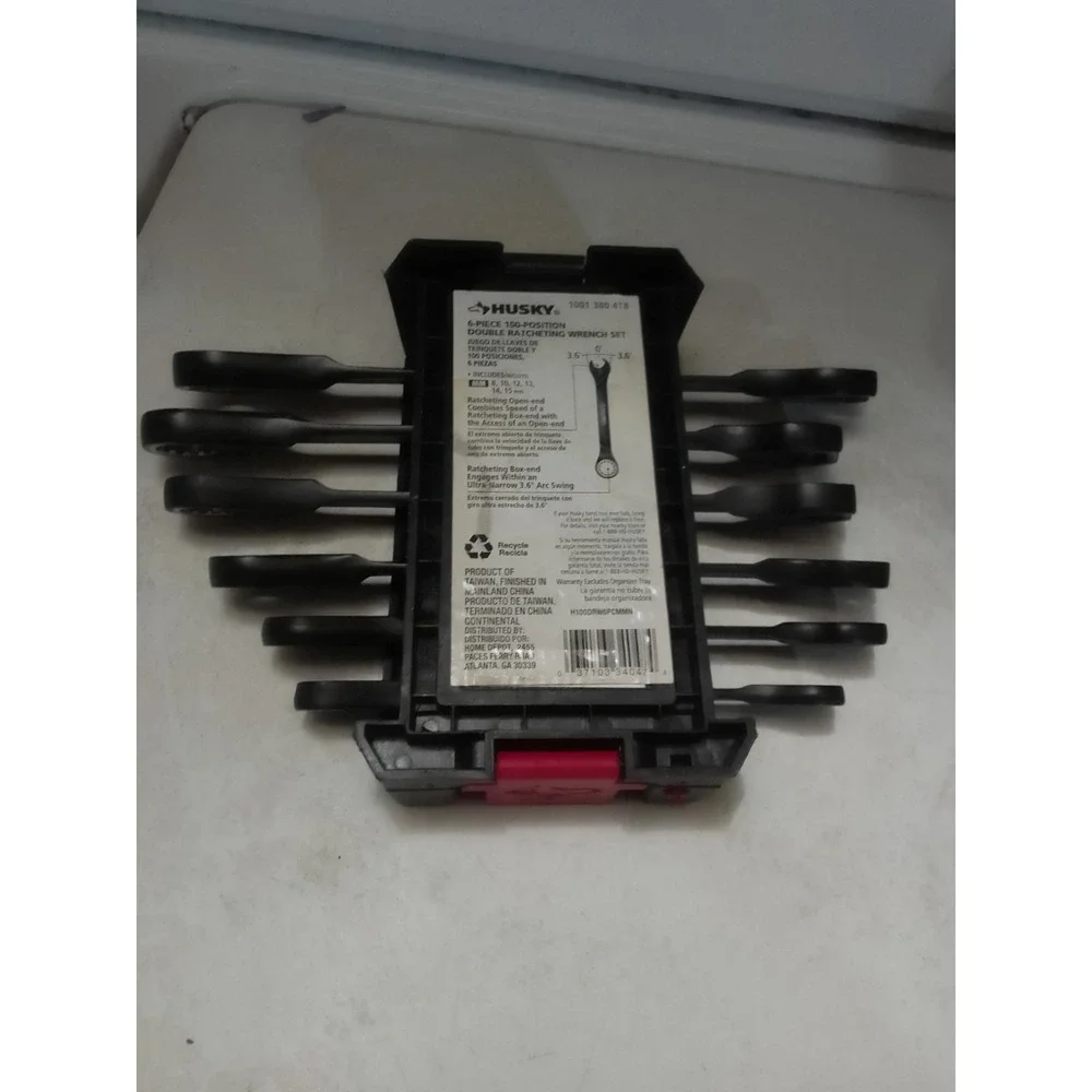 Husky 6 Piece 100- Position Double Ratcheting Wrench Set 100 Position Box End...
